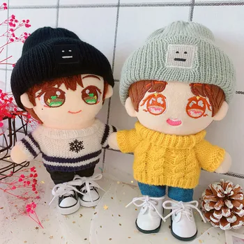 Haine papusa de 20 cm Idol Papusi Accesorii Papusa de Plus Îmbrăcăminte Pulover pălăria pantaloni Umplute Jucărie de Păpuși pentru Coreea de Kpop EXO Păpuși