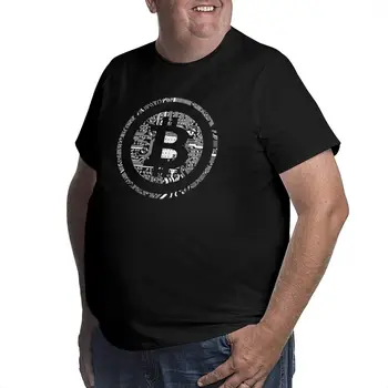 Vintage Cryptocurrency Bitcoin T-Shirt pentru Barbati din Bumbac Tricou Mare, Teuri Plus Dimensiune Mare Dimensiune Mare 4XL 5XL 6XL Topuri