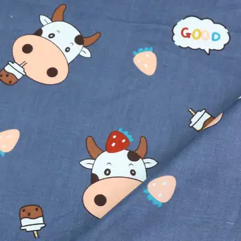 Desene animate Vaca Tesatura de Bumbac Imprimat Bumbac Cârpă Mozaic pentru DIY de Cusut, Quilting Sferturi de Grăsime Material Pentru Copil