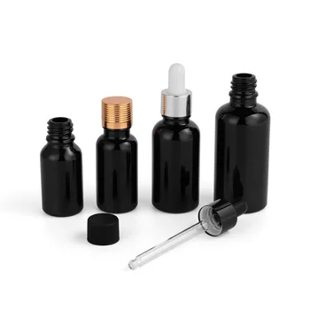 5~100ml Flacon Picurător din Sticlă Neagră Cosmetice Containere de Ambalare Flacoane de Parfum Reîncărcabile Ser Ulei Esențial Dropper Sticle