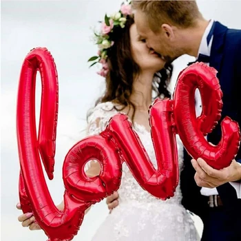 Scrisoare de DRAGOSTE de Mari Dimensiuni Balon Folie Aniversare de Nunta, Ziua Îndrăgostiților Partidul Decor Fotografie Recuzită Consumabile