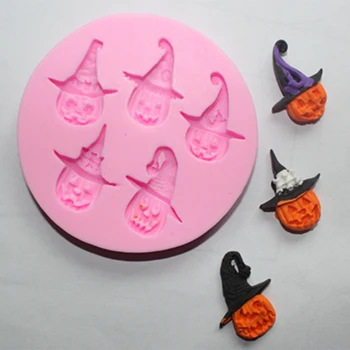 Vacanta Halloween Dovleac Tort Mucegai 5/6 Cavități Dovleac Fantoma Bat Forma Matrite de Ciocolata DIY Tort Decorare Mucegai Silicon