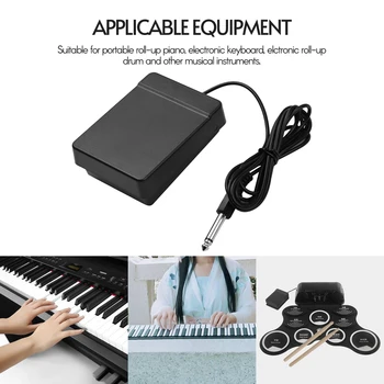 6,35 mm Interfață Compact Sustine Pedala Universal singura Pedala pentru Instrumente Muzicale Portabile Rola de Pian Electronic Tastatură