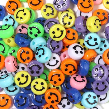 Acrilice Convex Smiley Margele Colorate Desene Animate Expresie Rotunde Plate De Casă Diy Brățară Colier Bijuterii Accesorii