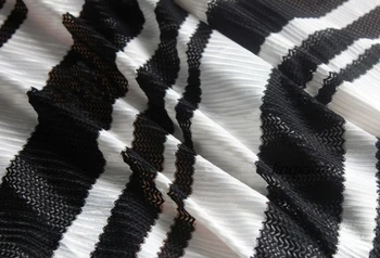 Negru și alb cu dungi țesute tubular textura perspectivă material Elastic mod elegant de fundal tesatura