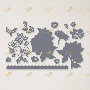 Model Floral design logo-ul de Metal de Tăiere Moare și Timbre Șabloane Pentru Scrapbooking Timbre Relief Mucegai DIY Cărți de Hârtie Meserii