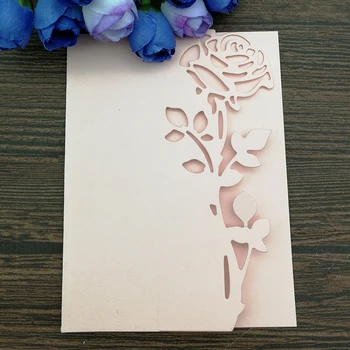 Frumos Trandafir, Frunze de frontieră Tăiere de Metal Moare Șabloane Muri Tăiate pentru DIY Scrapbooking Album Hârtie Carte de Relief