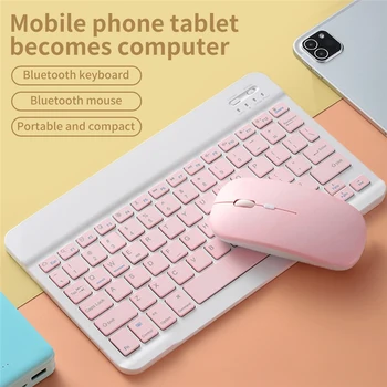 10 Inch Reîncărcabilă Mini Tastatura Wireless Bluetooth Tastatură și Mouse-ul Pentru Ipad pro accesorii 2020 Pentru Xiaomi, Huawei Samsung