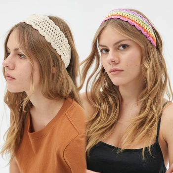 AWAYTR Moda Reglabil Crosetat Elastic Pentru Păr Accesorii Tubulare Knit Headband Pentru Hairband Uzură Cap Benzile de Păr