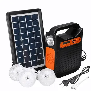 25W Solare Alimentat Sistemul de Urgență DC Sistem de Lumina Kit Solar Generator de Radio FM Audio USB Card Generarea de Energie electrică Cu Panou Solar