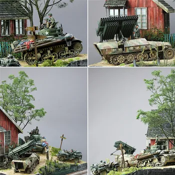 DIY Militare Construirea de modele de Kituri de-al doilea Război Mondial Soldat German Adăpost Cabană de Lemn, 1:35 Scară de Lemn Model Kituri de Accesorii