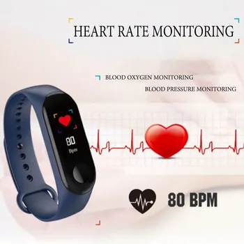 M3 ceas inteligent brățară rata de inima tensiunea de sănătate ceas inteligent brățară 2021 dreptunghi mi band 3 pentru femei ceasuri digitale