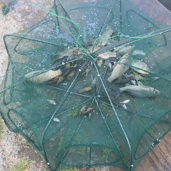 6 Găuri Pliat Portable Hexagon Plasă De Pescuit Raci Pește Automată Capcana Creveti Crap Catcher Cuști De Plasă De Plase