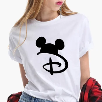 Tricou Pentru Femei de Vară Mâneci Scurte Casual, O-neck Tricouri Disney Mickey Mouse Tipărite Harajuku Rece Streetwear Feminin Topuri