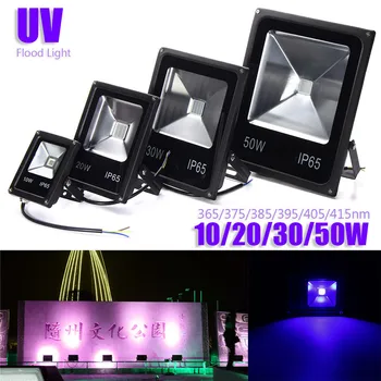 30W LED UV Proiector de lumină de Inundații 365/375/395/405NM Ultra Violet Inundații LED Lumină în aer liber rezistent la apa Petrecere Blacklight AC85-265V
