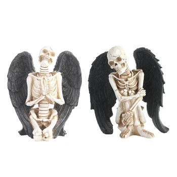 Rășină Statuete, Sculpturi Craniu Înger Art Ornamente Fotografierea Elemente De Recuzită