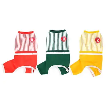 Moda de Companie Salopeta Haine Moi Stripe Print Design de Vară cu Patru picioare Câine Salopeta Romper Îmbrăcăminte pentru Homewear