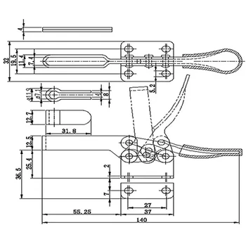 4/8pcs/set Rosu Toggle Clamp GH-201B 100kg Eliberare Rapidă Instrument Orizontal Cleme de utilaje Noi Heavy Duty Scule Accesorii