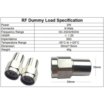 2W N Male Plug RF Coaxial Încetarea Dummy Load 3GHz /6GHz 50ohm Placat cu Nichel RF Accesorii