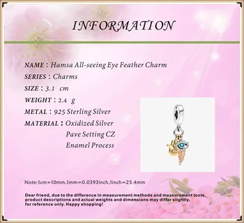 2020 Primăvară se potrivesc Original Pandora Bratara Argint 925 Margele Hamsa All-văzând Ochi Pene Farmec Femei DIY Moda Bijuterii