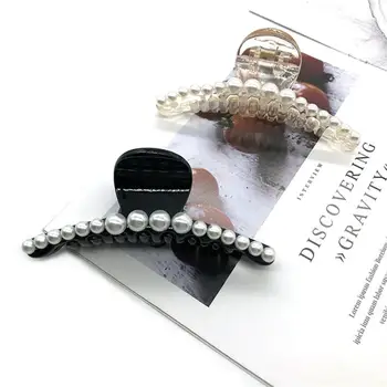 De Lux Strălucitoare Perle Mari Agrafe De Păr Ornamente De Păr La Modă Părul Clip Acrilice Crab Par Gheare Pentru Femei Fete Accesorii Articole Pentru Acoperirea Capului