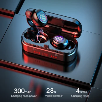 V7 V8 De Căști Bluetooth V5.0 Wireless Gaming Sport 300mAh HD Stereo de Anulare a Zgomotului Căști Putere cu LED-uri de Afișare Căști
