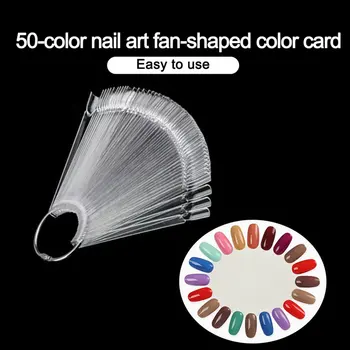 50 De Culori Capsule Unghii Naturale Unghii Consumabile Manichiura Fan Cerc Rotund Card De Culoare Alese De Afișare