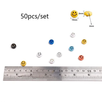 50pcs/lot 10mm Acrilice Margele Spacer Zâmbet Fata Margele Pentru Bijuterii a Face lucru Manual Farmecul Brățară Colier DIY Componente