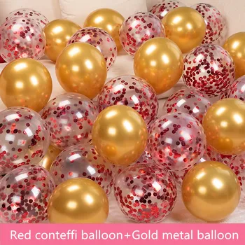 20buc 12Inch Clar Aur Rose Confetti Baloane de Aur Crom Metalic Ballon Petrecerea de Ziua Decor Copii Nunta de Anul Nou Roșu Globos