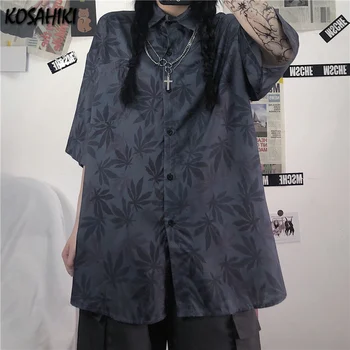 KOSAHIKI Harajuku Vara Blusas Japoneză Tricou Vrac 2021 Supradimensionate Casual se Potrivesc Topuri cu Maneci Scurte Fete Streetwear Bluza