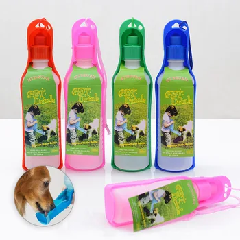 250/500 ml Câine de Companie Sticla de Apa de Plastic Portabil Sticla de Apa Vara acceptă Animale de Călătorie în aer liber cu Apă Potabilă Alimentator Castron Animale de companie Consumabile