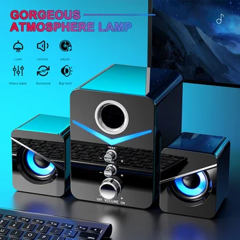 De înaltă Calitate ABS 3pcs Surround Bass Stereo Computer Portabil de Boxe Boxe Multimedia Cu Subwoofer Pentru Desktop PC