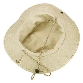 Găleată Pălărie Boonie De Vânătoare De Pescuit În Aer Liber Capac Largă Militare Bej Margine Largă Floppy Unisex Pliabil Drumeții Pescuit De Plajă Capac