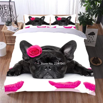 3D Imprimate Câine Drăguț animale de Companie Set de lenjerie de Pat 2-3 Panda Animale Acoperite de Perne Decor Dormitor Boys & Girls Home Textile Tricotaje