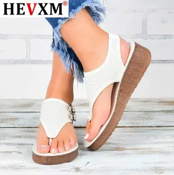 HEVXM 2020 Femei Sandale Fashion Catarama Curea Noua de Vara Casual Pene Deschide Pinch sandale Femei Pantofi Doamnelor Plus Dimensiune Sandale