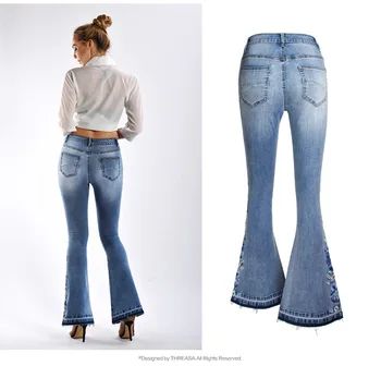 2019 Broderie Vintage Jeans Boyfriend Pentru Femei Pantaloni Din Denim Mama Blugi Femei Talie Inalta Blugi Skinny Femme Feminino Pantaloni