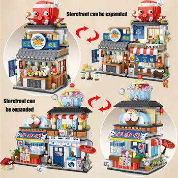 SEMBO Mini Blocuri Serie Oraș Japonez Street View Takoyaki Alimente Gheață Ras Magazin Cifre Blocuri Model de Jucării Pentru Copii
