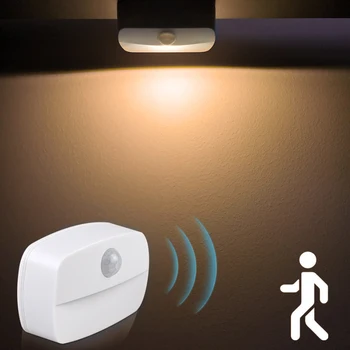 LED-uri Senzor de Mișcare Mini Lumină Automată a rețelei fără Fir Senzor de Noapte Lumina Dulap dulap Dulap de Bucătărie Toaletă Lampă de Noapte