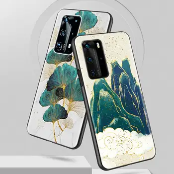 Caz Pentru Huawei P30 P40 Lite E Y6p P Inteligente Z Y6 2019 P20 Pro Onoare 8X 9X 20 de Telefon Moale Capacul Funda Sac de Aur de Lux Folie de Artă Capa