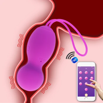 Femei 10 Frecvența Silicon Kegal Mingea Vibrator APP Bluetooth de la Distanță fără Fir de Control Vibrator Ou de G-spot Pizde Masaj jucarii Sexuale