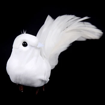 Drăguț Porumbei Artificiale Decorative Spuma Pene Mini Păsări Albe Ambarcațiunile De Păsări Decor Acasă Decoratiuni De Nunta