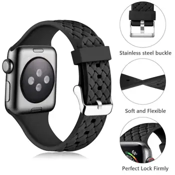 Curea pentru Apple watch band 44 mm 40 mm iwatch trupa 42mm 38mm correa apple watch 5 4 3 2 Țesute Model silicon pulseira watchband
