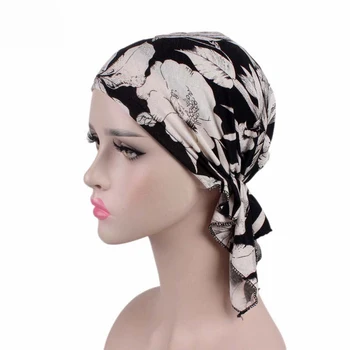 Femei Șifon Florale Imprimate Musulman Întinde Turban Pălărie Chimioterapie Capac Pierderea Parului Cap Esarfa Wrap Elastic Hijab Capac Bandane Headwrap