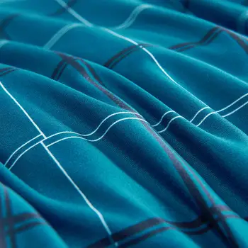 Geometrice lenjerie de Pat Seturi Culoare Albastru cu Dungi Carpetă Acopere Seturi pentru Bărbați Reactive Prined housse de couette Lenjerie de pat Queen-Size