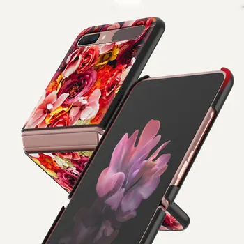 Retro Frunze de Banane Flori Negre PC Hard Cover Pentru Samsung Galaxy Z Flip 5G Telefon Pliabil Caz ZFlip 6.7