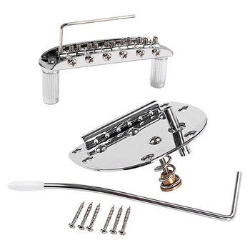 Metal Tremolo Bridge Șuruburi Set Chei pentru Mustang Jazzmaster Chitara Înlocuire Accesorii Operare Ușoară - Argint