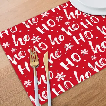 6 Buc Placemat Tabelul Mat Roșu Hohoho Moș Crăciun Râde Pentru Mese de Căldură izolare Lenjerie de Bucătărie, Mese, Tampoane