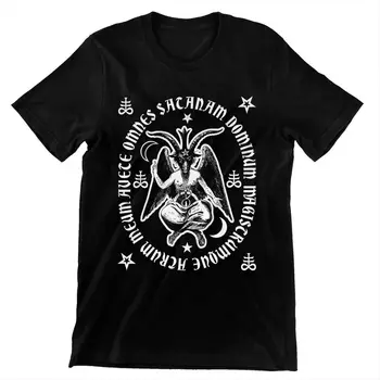 De Sex Masculin Hail Satan Oculte Baphomet Moda T-Shirt Satanice, Demon, Diavol Tricou Maneca Scurta Cool Tricou Bumbac Tee Cadou