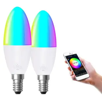 1buc WiFi Inteligent Bec LED 6W RGB E14/E26/E27/B22 Schimbare de Culoare Bec Voce App de la Distanță de Control de Muncă Cu Alexa de Start Google