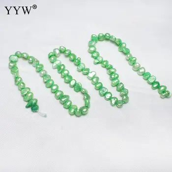 2021 Vânzare Baroc de apă Dulce Pearl Margele Pepite Verde 4-5mm 0,8 mm 15 Inch Pentru a Face Bijuterii DIY Colier Brățară Bijuterii